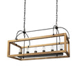 Mercana Josie (42"x14.5"x20") Natural Wood Chassis Six Light Chandelier