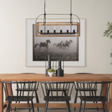 Mercana Josie (42"x14.5"x20") Natural Wood Chassis Six Light Chandelier