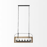 Mercana Josie (42"x14.5"x20") Natural Wood Chassis Six Light Chandelier