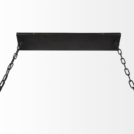 Mercana Josie (42"x14.5"x20") Natural Wood Chassis Six Light Chandelier