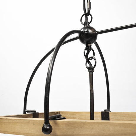 Mercana Josie (42"x14.5"x20") Natural Wood Chassis Six Light Chandelier