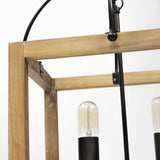 Mercana Josie (42"x14.5"x20") Natural Wood Chassis Six Light Chandelier
