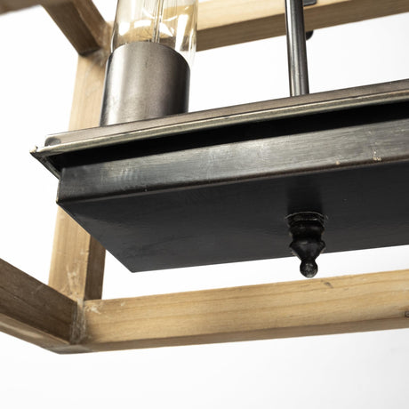 Mercana Josie (42"x14.5"x20") Natural Wood Chassis Six Light Chandelier