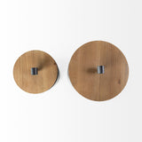 Mercana Cyril (Set of 2) Gray Metal W/ Brown Wood Lids Jars