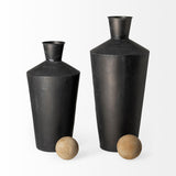 Mercana Asher Set of Two Black Metal Urns