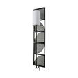 Mercana Navin 10x46.5 Black Metal Body White Fabric Shade Rectangular Wall Sconce