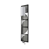 Mercana Navin 10x46.5 Black Metal Body White Fabric Shade Rectangular Wall Sconce