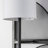 Mercana Navin 10x46.5 Black Metal Body White Fabric Shade Rectangular Wall Sconce
