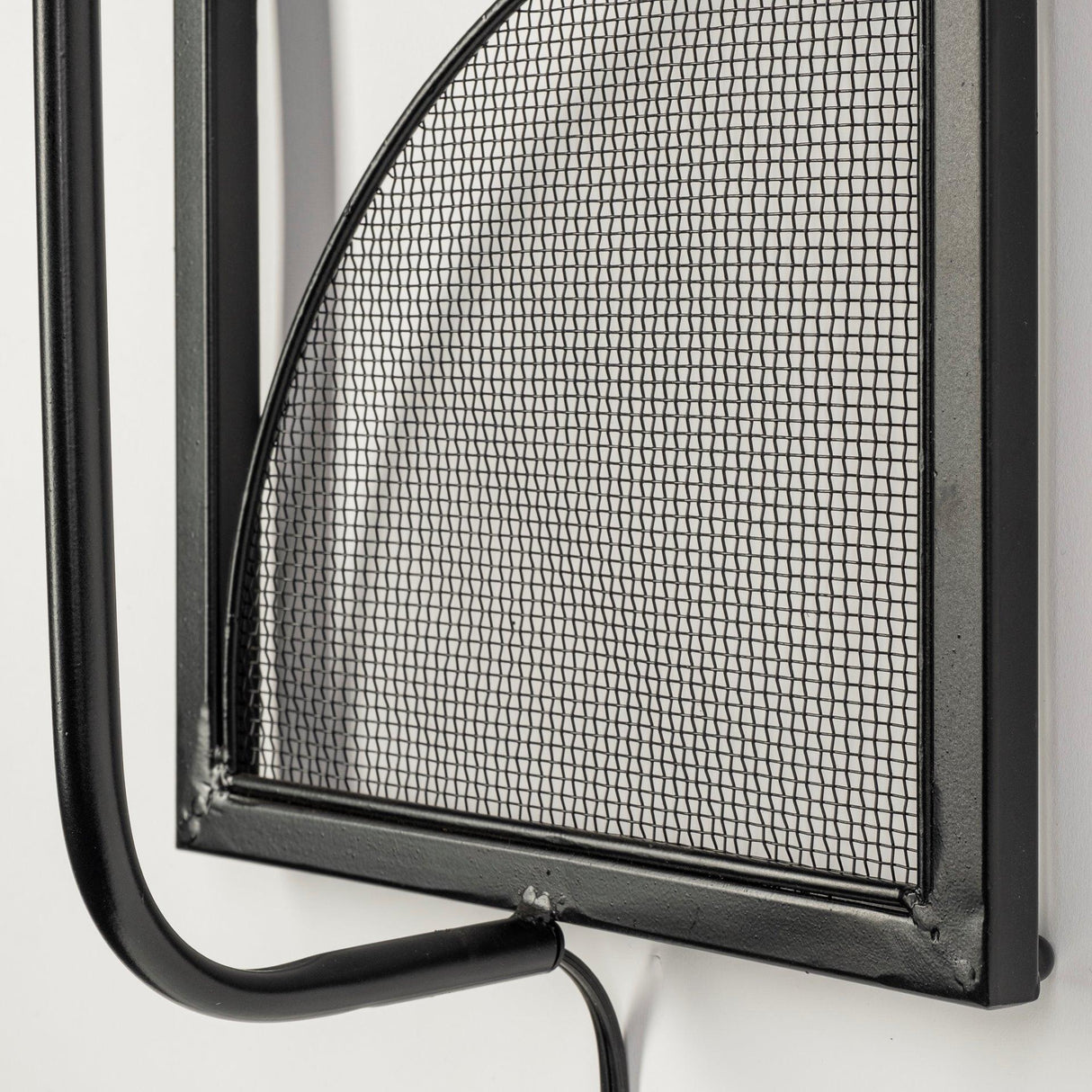 Mercana Navin 10x46.5 Black Metal Body White Fabric Shade Rectangular Wall Sconce