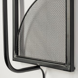 Mercana Navin 10x46.5 Black Metal Body White Fabric Shade Rectangular Wall Sconce