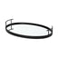 Mercana Ansel 20L x 14W Black Metal Mirrored Bottom Oval Serving Tray