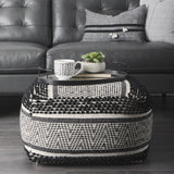 Mercana Ansel 20L x 14W Black Metal Mirrored Bottom Oval Serving Tray