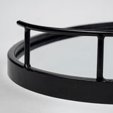 Mercana Ansel 20L x 14W Black Metal Mirrored Bottom Oval Serving Tray