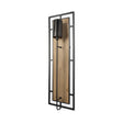Mercana Cleo 16.9x57.1 Black Metal and Wood Rectangular Wall Sconce