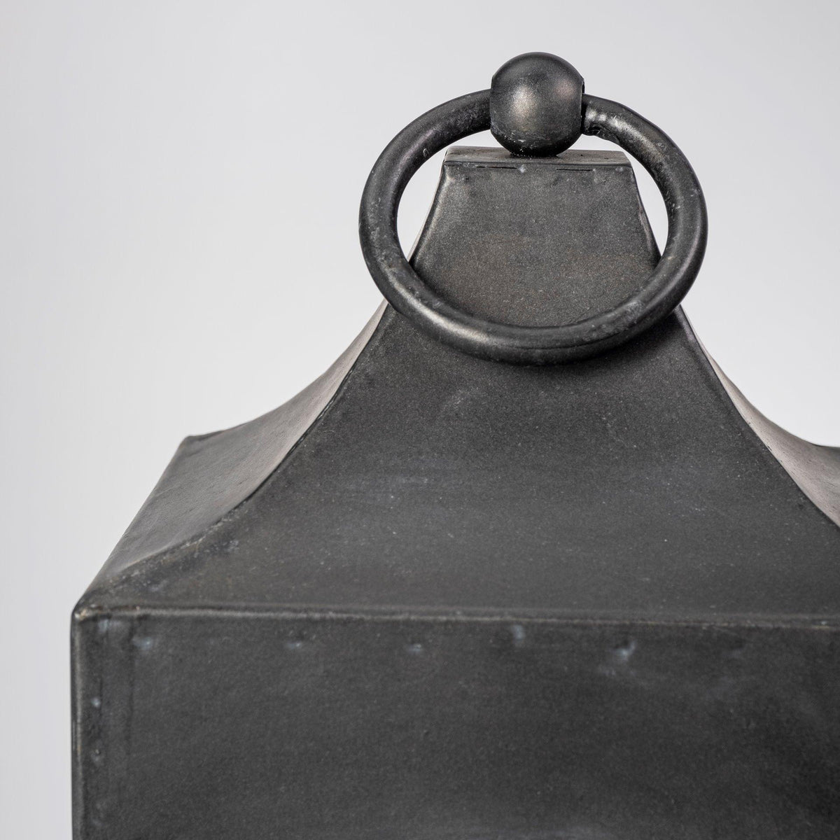 Mercana Ina Short Charcoal Metal Candle Holder Lantern