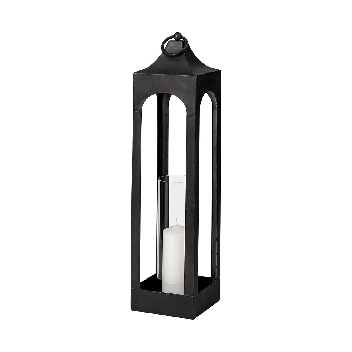 Mercana Ina Tall Charcoal Metal Candle Holder Lantern