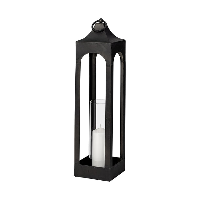 Mercana Ina Tall Charcoal Metal Candle Holder Lantern