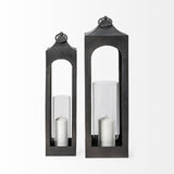 Mercana Ina Tall Charcoal Metal Candle Holder Lantern