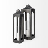Mercana Ina Tall Charcoal Metal Candle Holder Lantern