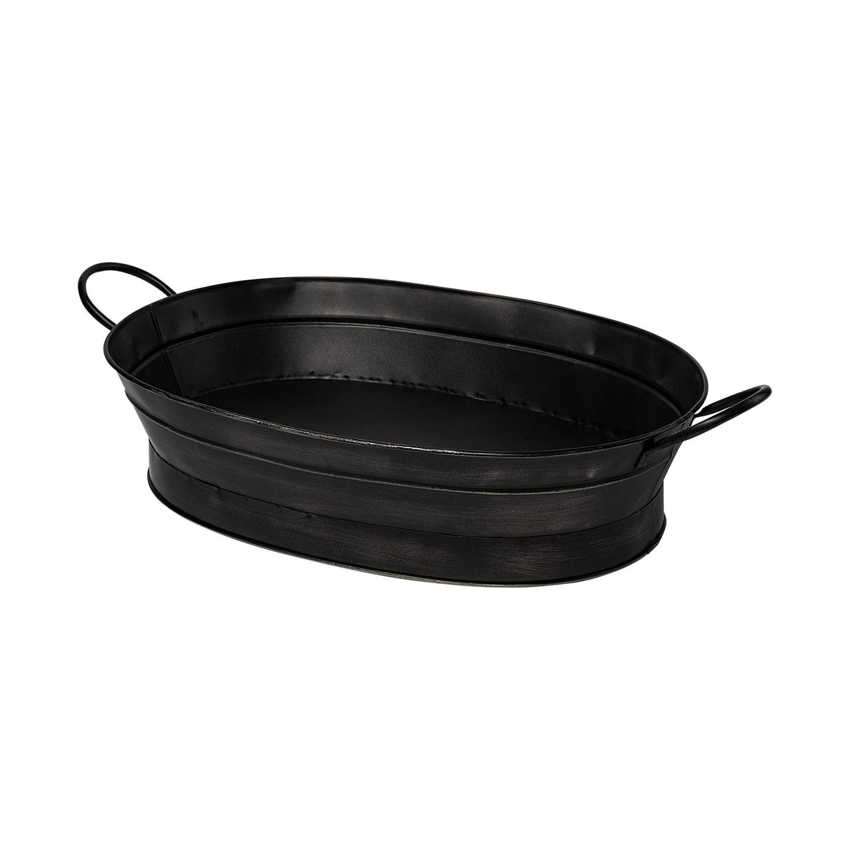 Mercana Reno 20L x 14W Black Metal Vintage Inspired Basket