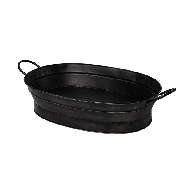 Mercana Reno 20L x 14W Black Metal Vintage Inspired Basket