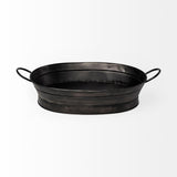 Mercana Reno 20L x 14W Black Metal Vintage Inspired Basket