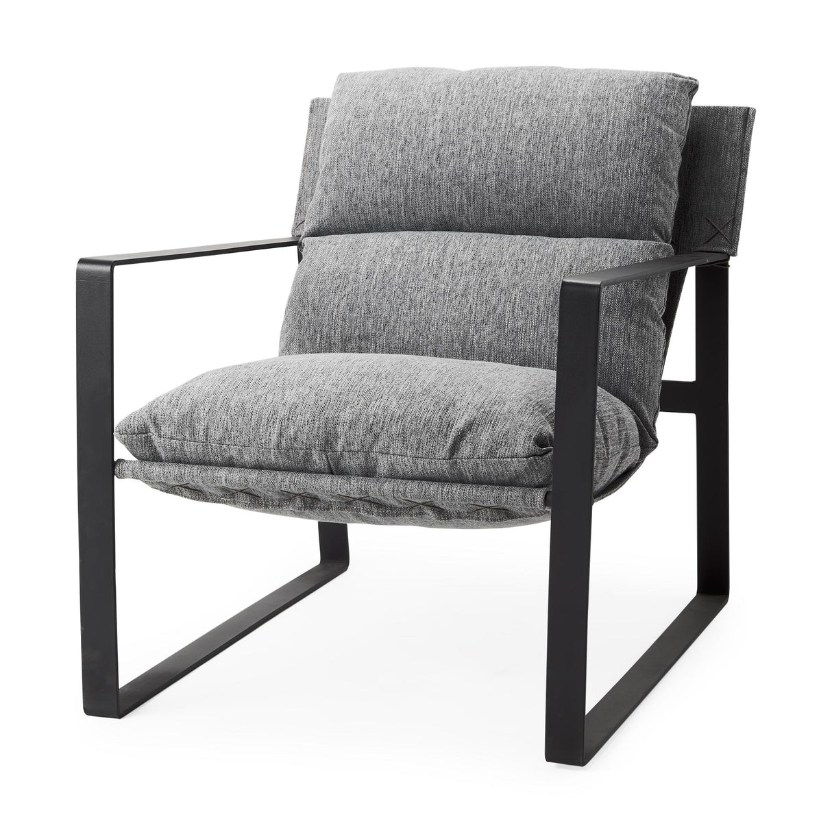 Mercana Guilia Castlerock Gray With Metal Frame Sling Accent Chair