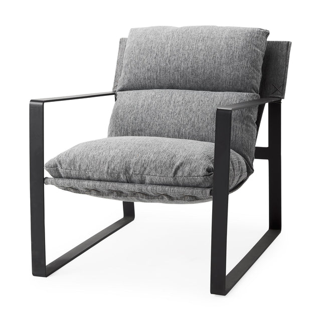 Mercana Guilia Castlerock Gray With Metal Frame Sling Accent Chair