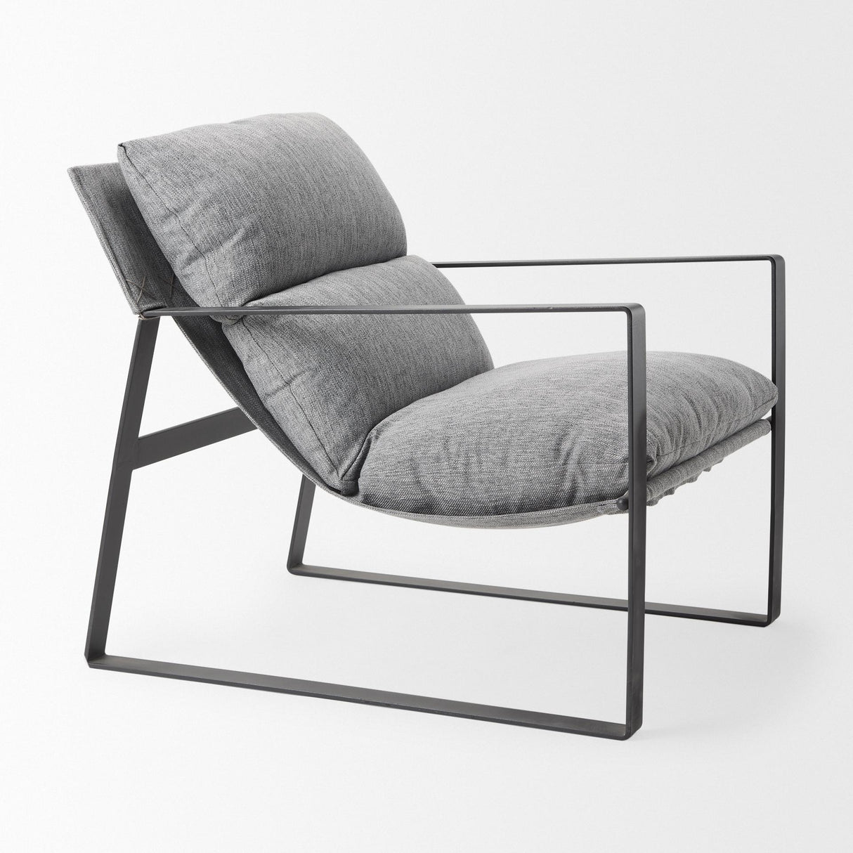 Mercana Guilia Castlerock Gray With Metal Frame Sling Accent Chair