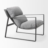 Mercana Guilia Castlerock Gray With Metal Frame Sling Accent Chair