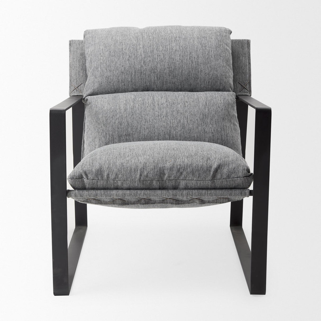 Mercana Guilia Castlerock Gray With Metal Frame Sling Accent Chair