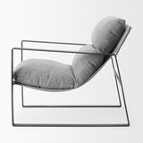 Mercana Guilia Castlerock Gray With Metal Frame Sling Accent Chair