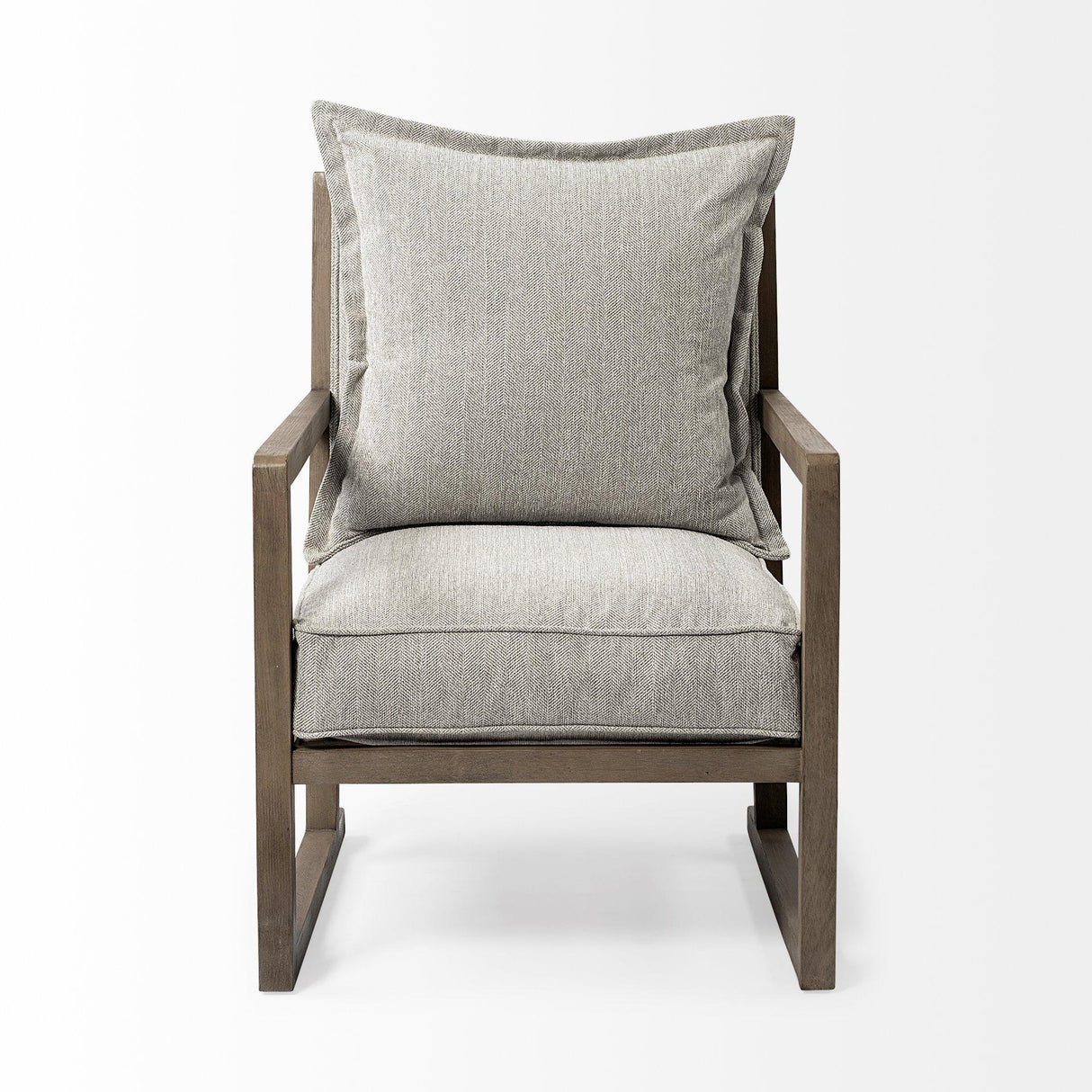 Mercana Sherlock Frost Gray Wood Frame Accent Chair