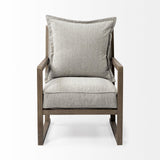 Mercana Sherlock Frost Gray Wood Frame Accent Chair