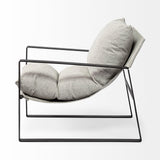 Mercana Guilia Frost Gray With Metal Frame Sling Accent Chair