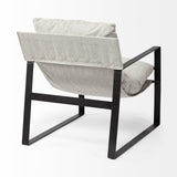 Mercana Guilia Frost Gray With Metal Frame Sling Accent Chair