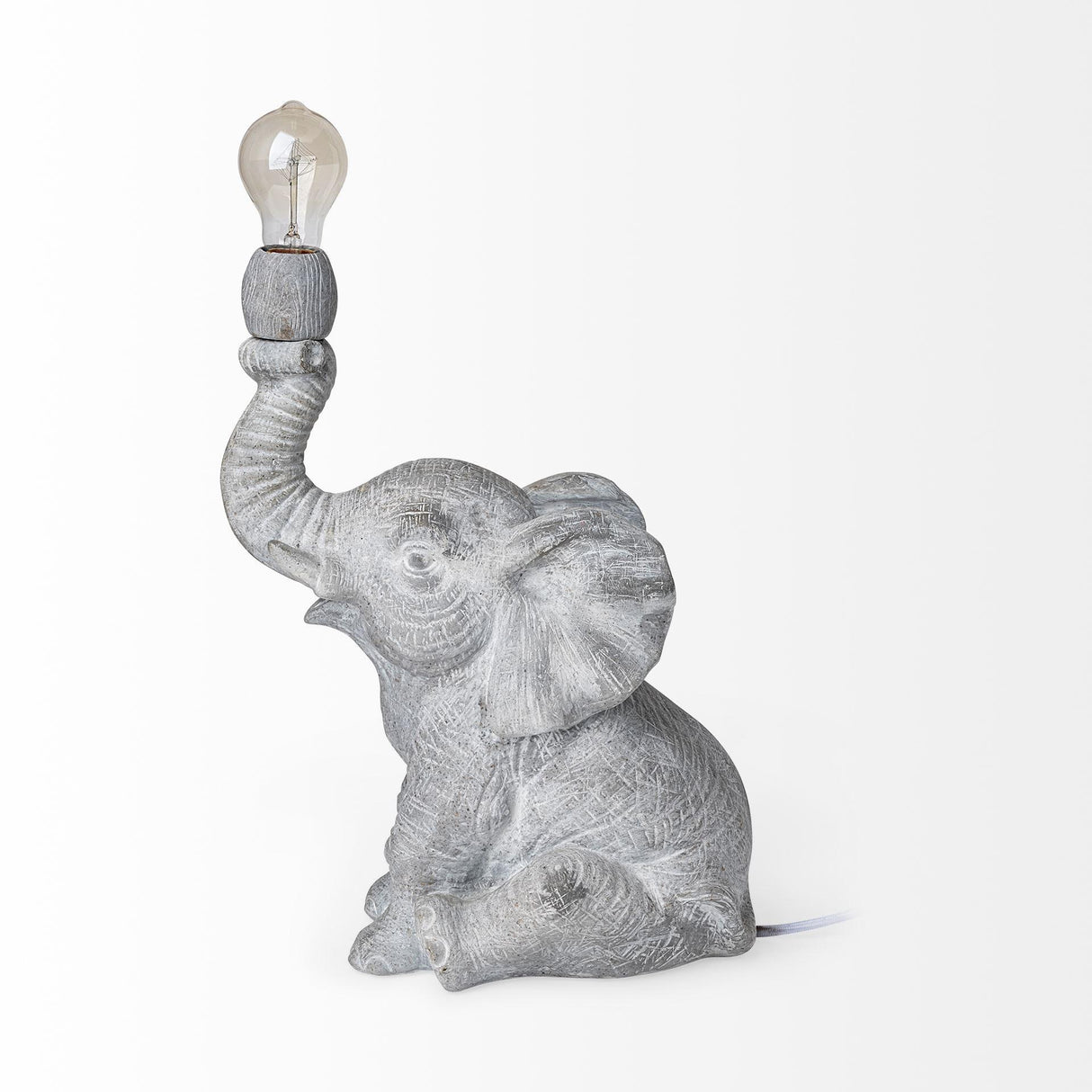 Mercana Tantor (15.9"H) Gray Resin Elephant Calf Table Lamp