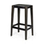 Mercana Nell 30" Seat Height Black Metal Seat & Foot Rest With Black Wood Legs Stool