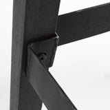 Mercana Nell 30" Seat Height Black Metal Seat & Foot Rest With Black Wood Legs Stool