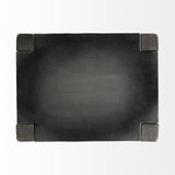 Mercana Nell 30" Seat Height Black Metal Seat & Foot Rest With Black Wood Legs Stool