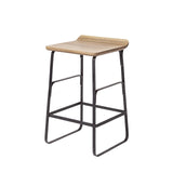 Mercana Conan 25" Seat Height Brown Wood Seat Black Metal Frame Counter Stool