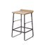Mercana Conan 25" Seat Height Brown Wood Seat Black Metal Frame Counter Stool