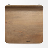 Mercana Conan 25" Seat Height Brown Wood Seat Black Metal Frame Counter Stool