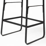 Mercana Conan 25" Seat Height Brown Wood Seat Black Metal Frame Counter Stool