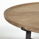 Mercana Helios (Set of 2) Brown Solid Wood Top Black Metal Base Nesting Coffee Tables