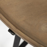 Mercana Helios (Set of 2) Brown Solid Wood Top Black Metal Base Nesting Coffee Tables
