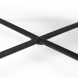 Mercana Helios (Set of 2) Brown Solid Wood Top Black Metal Base Nesting Coffee Tables