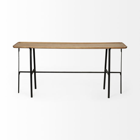 Mercana Helios II 60L x 14W x 29H Rectangular Brown Raised Edge Top Console Table