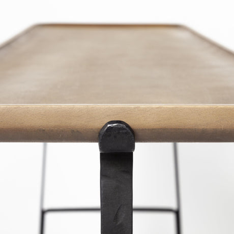 Mercana Helios II 60L x 14W x 29H Rectangular Brown Raised Edge Top Console Table