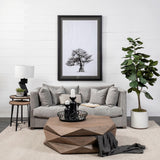 Mercana Helios III 20L x 24H Set of Two Round Brown Solid Wood Iron Base Nesting End/Side Tables